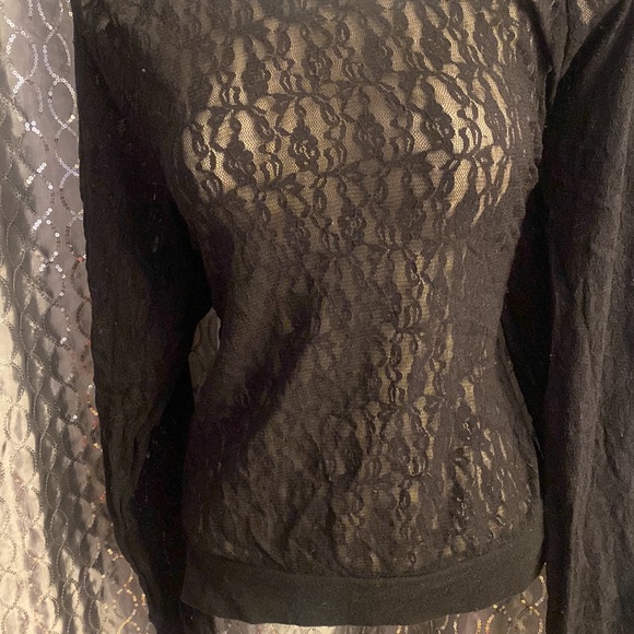 Black, see-through lace, PINK Victoria’s Secret shirt - Picture 2 of 4